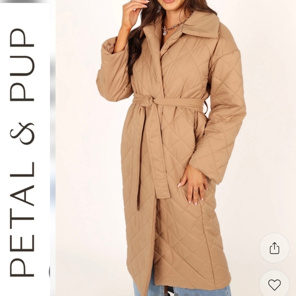 Petal & Pup Kallie Quilted Tie Front Coat - Picture 1 of 13
